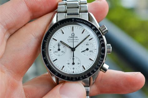 omega white face speedmaster|white face Omega Speedmaster automatic.